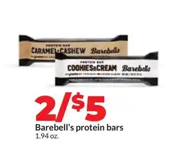 Hy-Vee Barebell's protein bars offer