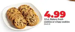 Hy-Vee 12 ct. Bakery fresh cookies or crispy cookies offer