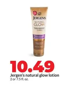 Hy-Vee Jergen's natural glow lotion offer