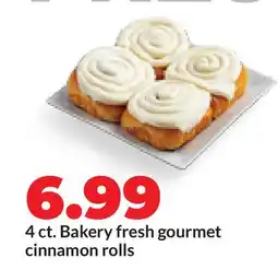 Hy-Vee 4 ct. Bakery fresh gourmet cinnamon rolls offer