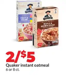 Hy-Vee Quaker instant oatmeal offer