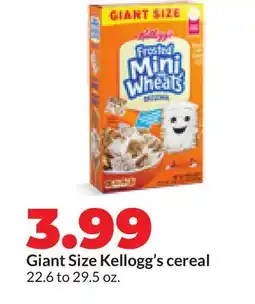 Hy-Vee Giant Size Kellogg's cereal offer