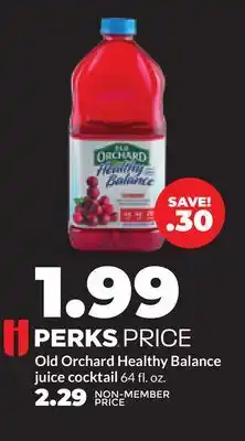 Hy-Vee Old Orchard Healthy Balance juice cocktail offer