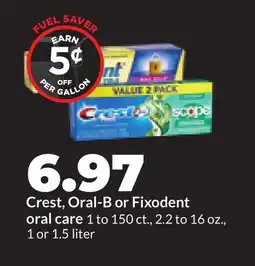 Hy-Vee Crest, Oral-B or Fixodent oral care offer