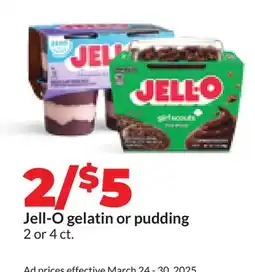 Hy-Vee Jell-O gelatin or pudding offer