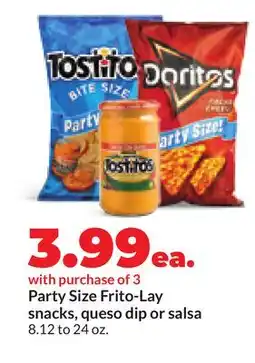 Hy-Vee Party Size Frito-Lay snacks, queso dip or salsa offer