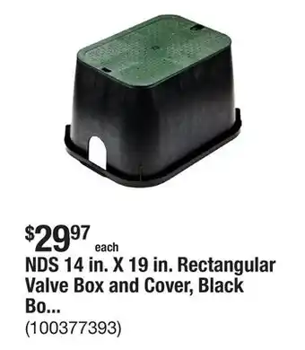 The Home Depot NDS 14 in. X 19 in. Rectangular Valve Box and Cover, Black Box, Green ICV Cover offer