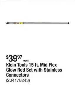 The Home Depot Klein Tools 15 ft. Mid Flex Glow Rod Set with Stainless Connectors offer