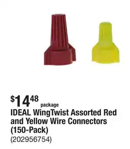 The Home Depot IDEAL WingTwist Assorted Red and Yellow Wire Connectors (150-Pack) offer