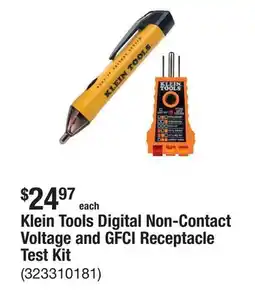 The Home Depot Klein Tools Digital Non-Contact Voltage and GFCI Receptacle Test Kit offer