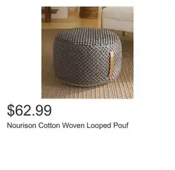 Costco Nourison Cotton Woven Looped Pouf offer