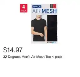 Costco 32 Degrees Men's Air Mesh Tee 4-pack offer