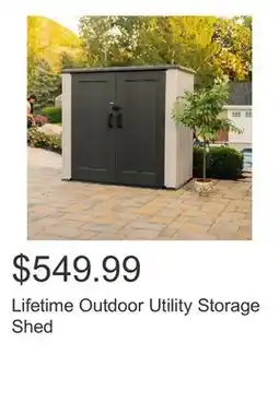 Costco Lifetime Outdoor Utility Storage Shed offer