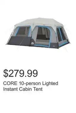 Costco CORE 10-person Lighted Instant Cabin Tent offer