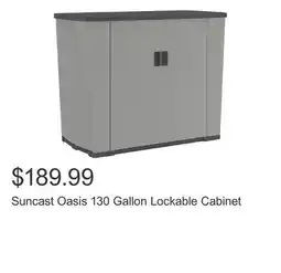 Costco Suncast Oasis 130 Gallon Lockable Cabinet offer