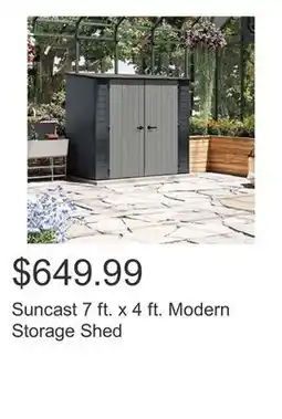 Costco Suncast 7 ft. x 4 ft. Modern Storage Shed offer