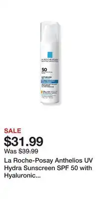 Ulta Beauty La Roche-Posay Anthelios UV Hydra Sunscreen SPF 50 with Hyaluronic Acid offer