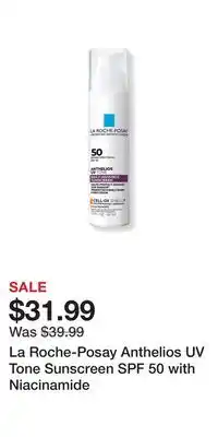 Ulta Beauty La Roche-Posay Anthelios UV Tone Sunscreen SPF 50 with Niacinamide offer