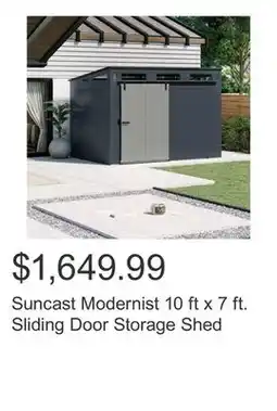 Costco Suncast Modernist 10 ft x 7 ft. Sliding Door Storage Shed offer