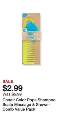 Ulta Beauty Conair Color Pops Shampoo Scalp Massage & Shower Comb Value Pack offer