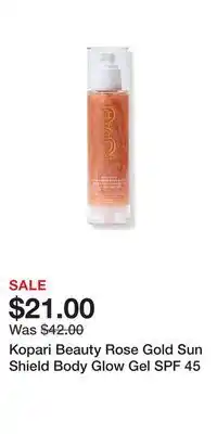 Ulta Beauty Kopari Beauty Rose Gold Sun Shield Body Glow Gel SPF 45 offer