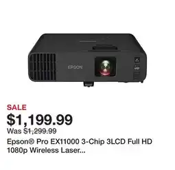 Office Depot Epson Pro EX11000 3-Chip 3LCD Full HD 1080p Wireless Laser Projector, V11HA72220 offer