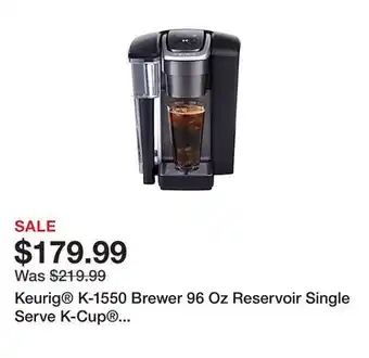 Office Depot Keurig K-1550 Brewer 96 Oz Reservoir Single Serve K-Cup Commercial Coffee Maker, Black offer