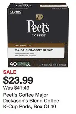 Office Depot Peet's Coffee Major Dickason's Blend Coffee K-Cup Pods, Box Of 40 offer