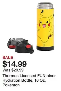 Office Depot Thermos Licensed FUNtainer Hydration Bottle, 16 Oz, Pokemon offer