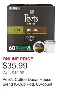 Costco Peet's Coffee Decaf House Blend K-Cup Pod, 60-count offer