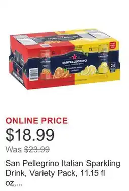 Costco San Pellegrino Italian Sparkling Drink, Variety Pack, 11.15 fl oz, 24-count offer