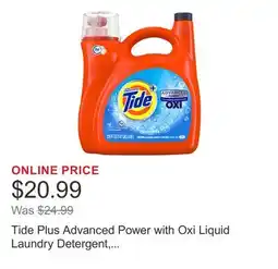 Costco Tide Plus Advanced Power with Oxi Liquid Laundry Detergent, Original, 78 Loads, 138 fl oz offer