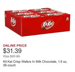 Costco Kit Kat Crisp Wafers In Milk Chocolate, 1.5 oz, 36-count offer