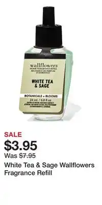 Bath & Body Works White Tea & Sage Wallflowers Fragrance Refill offer