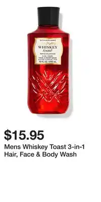 Bath & Body Works Mens Whiskey Toast 3-in-1 Hair, Face & Body Wash offer