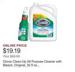 Costco Clorox Clean-Up All Purpose Cleaner with Bleach, Original, 32 fl oz Spray & 180 fl oz Refill offer