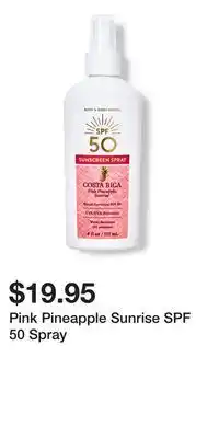 Bath & Body Works Pink Pineapple Sunrise SPF 50 Spray offer