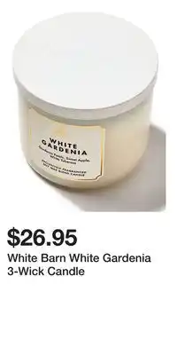 Bath & Body Works White Barn White Gardenia 3-Wick Candle offer