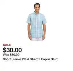 Belk Short Sleeve Plaid Stretch Poplin Shirt offer