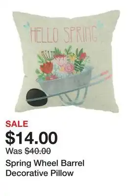 Belk Spring Wheel Barrel Decorative Pillow offer