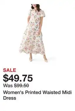 Belk Women's Printed Waisted Midi Dress offer