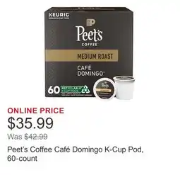 Costco Peet's Coffee Café Domingo K-Cup Pod, 60-count offer