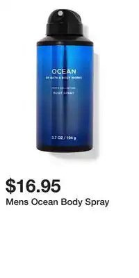 Bath & Body Works Mens Ocean Body Spray offer