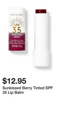 Bath & Body Works Sunkissed Berry Tinted SPF 35 Lip Balm offer