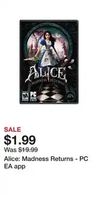 Game Stop Alice: Madness Returns - PC EA app offer