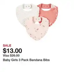 Belk Baby Girls 3 Pack Bandana Bibs offer