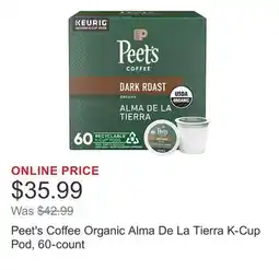 Costco Peet's Coffee Organic Alma De La Tierra K-Cup Pod, 60-count offer