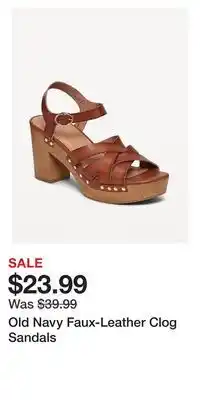 Old Navy Old Navy Faux-Leather Clog Sandals offer