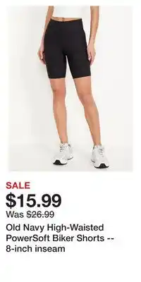 Old Navy Old Navy High-Waisted PowerSoft Biker Shorts -- 8-inch inseam offer