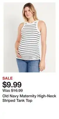 Old Navy Old Navy Maternity High-Neck Striped Tank Top offer